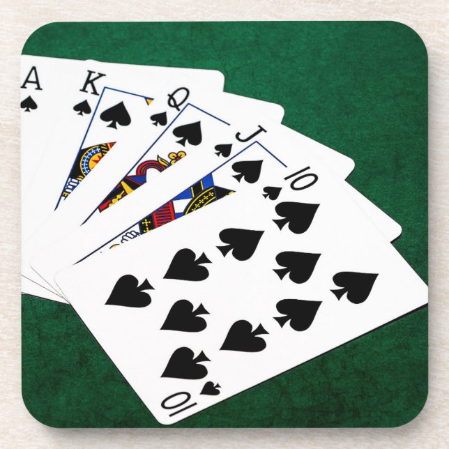 Poker Hands - Royal Flush - Spades Suit Coaster (Front)