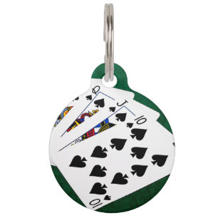 Poker Hands - Royal Flush - Spades Suit Pet Tag