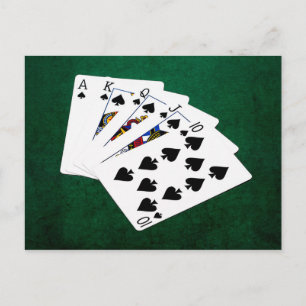 Poker Hands - Royal Flush - Spades Suit Postcard