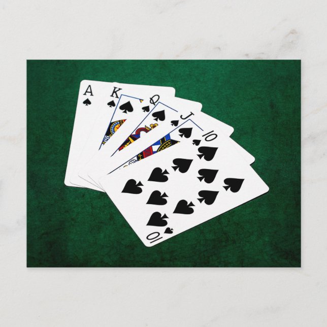 Poker Hands - Royal Flush - Spades Suit Postcard (Front)