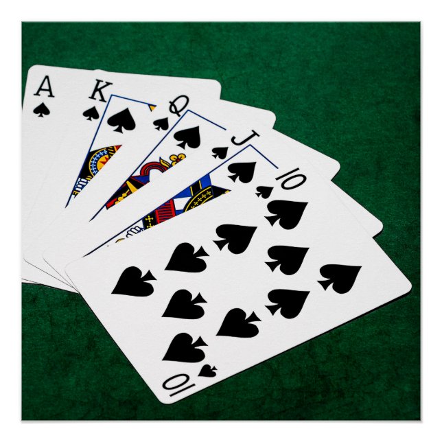 Poker Hands - Royal Flush - Spades Suit Poster (Front)