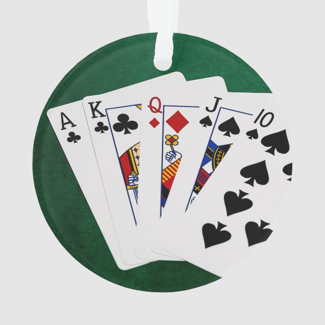 Poker Hands - Straight - Ace To Ten Ornament (Back)