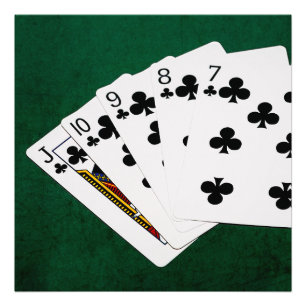 Poker Hands - Straight Flush - Clubs Suit Photo Print