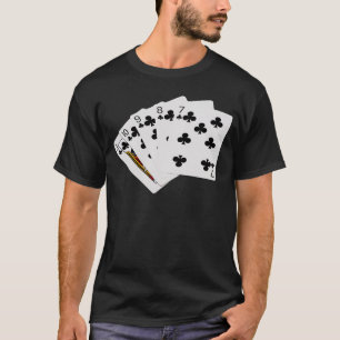 Poker Hands - Straight Flush - Clubs Suit T-Shirt