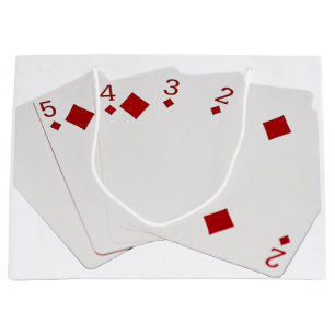 Poker Hands - Straight Flush - Diamonds Suit Large Gift Bag
