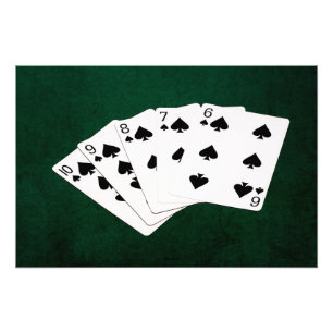 Poker Hands - Straight Flush - Spades Suit Photo Print