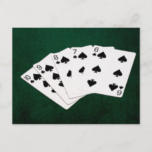 Poker Hands - Straight Flush - Spades Suit Postcard