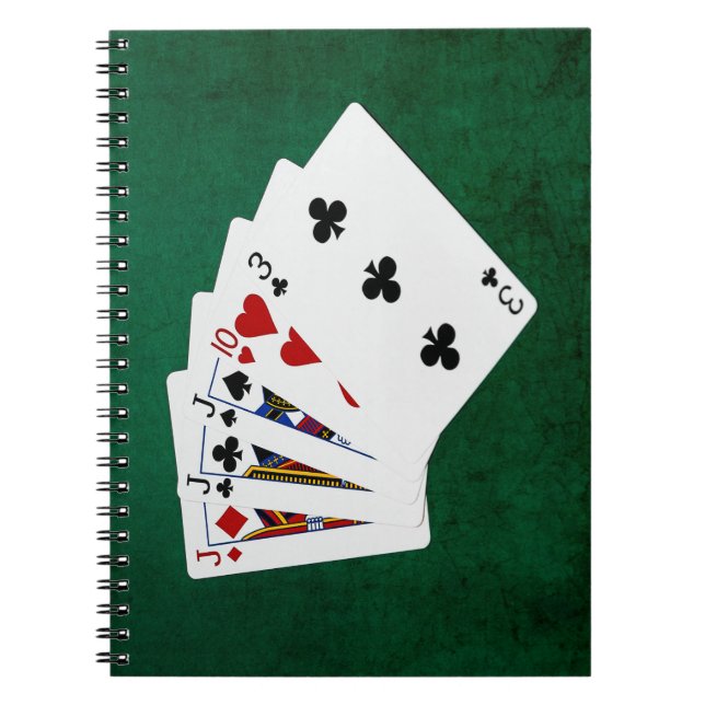 Poker Hands - Three Of A Kind - Jack Notebook (Front)