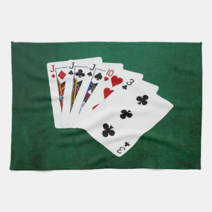 Poker Hands - Three Of A Kind - Jack Tea Towel