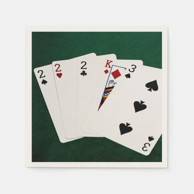 Poker Hands - Three Of A Kind - Two Napkin (Front)