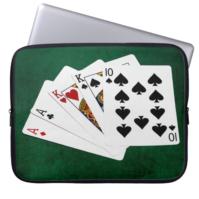 Poker Hands - Two Pair - Ace, King Laptop Sleeve (Front)