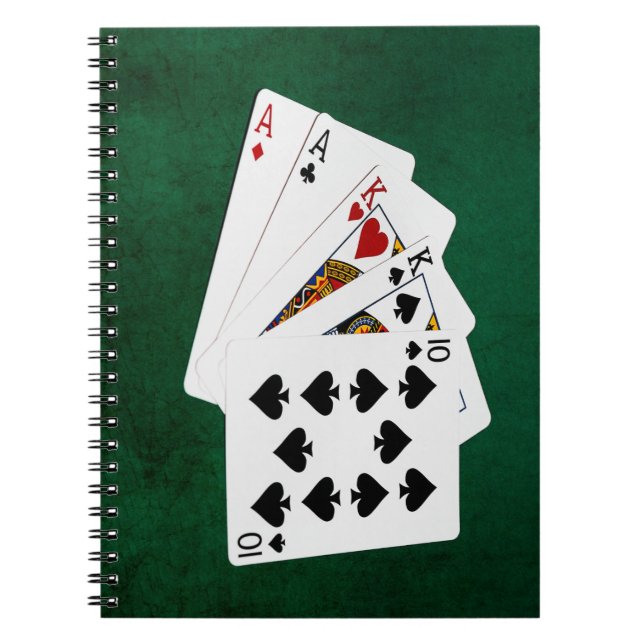 Poker Hands - Two Pair - Ace, King Notebook (Front)
