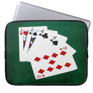 Poker Hands - Two Pair - Jack, Four Laptop Sleeve