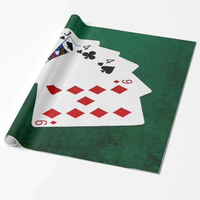 Poker Hands - Two Pair - Jack, Four Wrapping Paper (Unrolled)