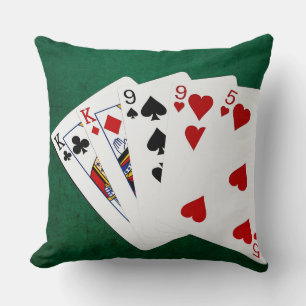 Poker Hands - Two Pair - King, Nine Cushion