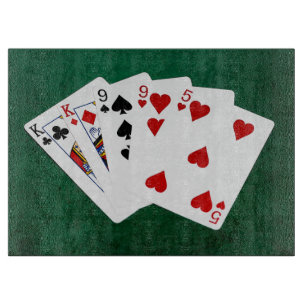 Poker Hands - Two Pair - King, Nine Cutting Board