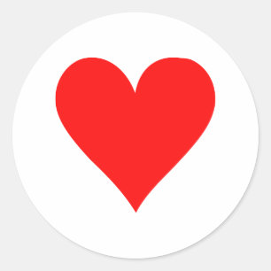 Poker heart classic round sticker