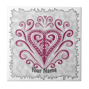 Poker Hearts  Ceramic Tile