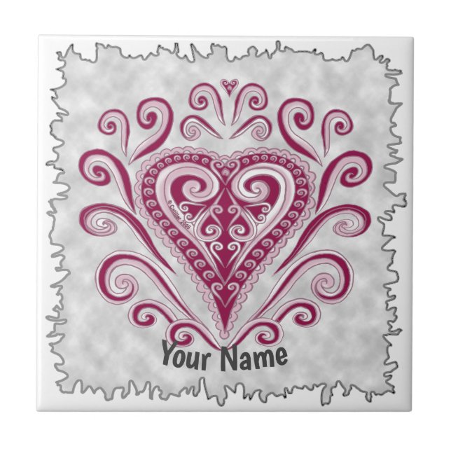 Poker Hearts  Ceramic Tile (Front)