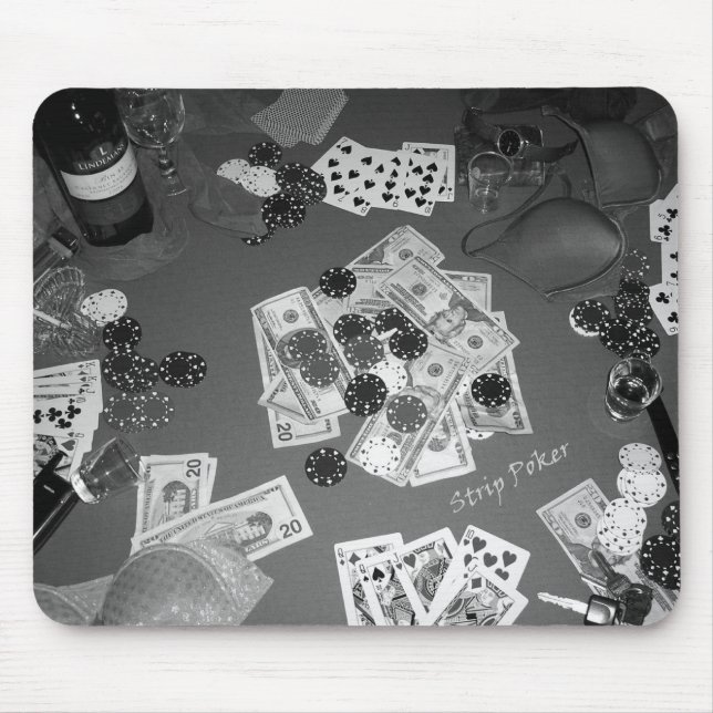 Poker in Black and White Mouse Pad (Front)