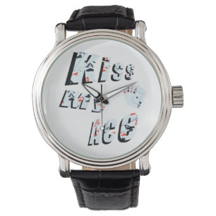 Poker Kiss My Ace, Funny Mens Leather Watch, Watch