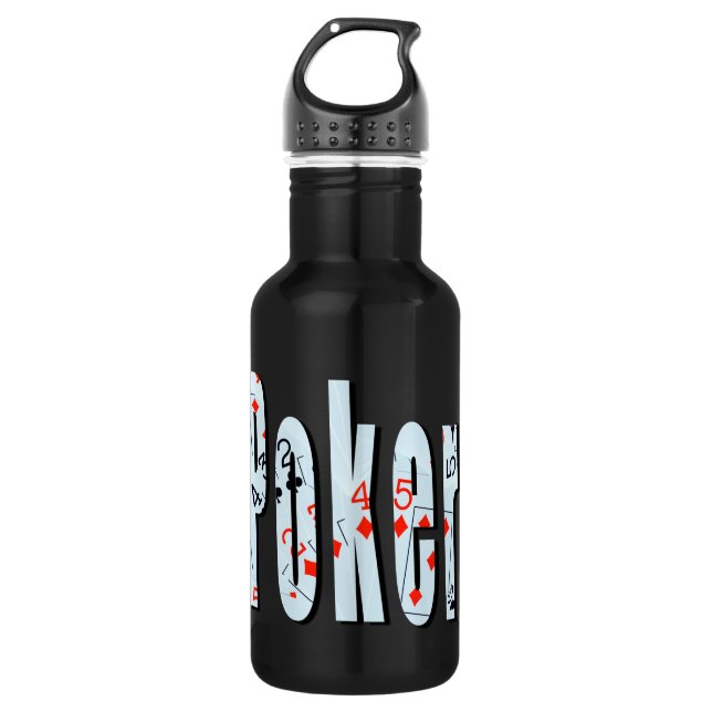 Poker, Logo, 532 Ml Water Bottle (Front)
