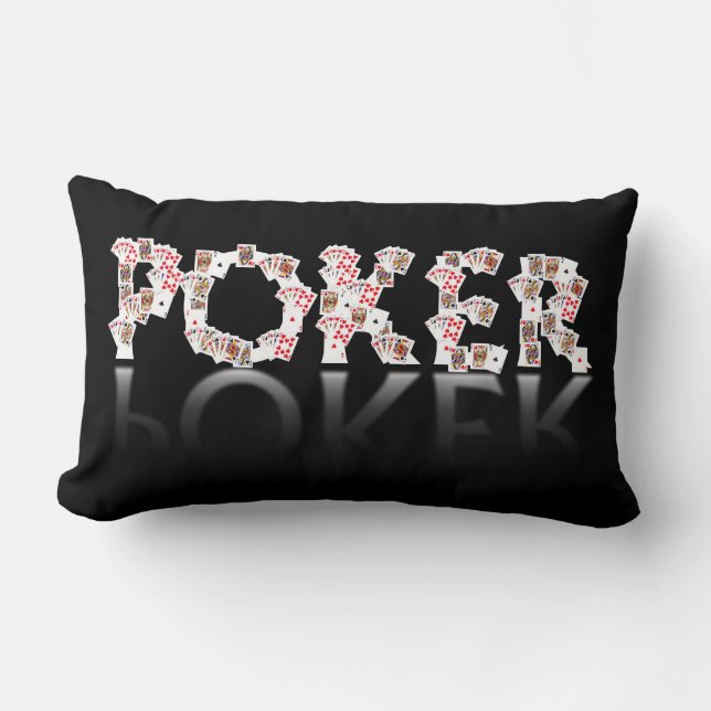 Poker logo on black background lumbar cushion (Front)