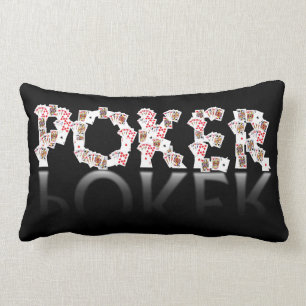 Poker logo on black background lumbar cushion