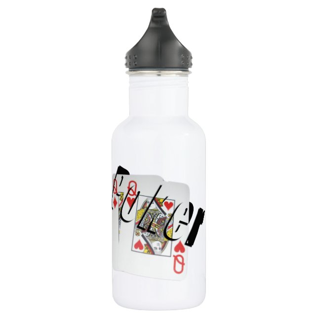 Poker, Logo, Queens, 532 Ml Water Bottle (Right)