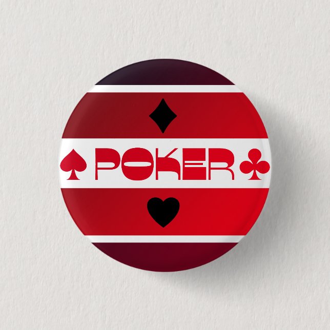 Poker logo red black personalizable T-Shirt 3 Cm Round Badge (Front)