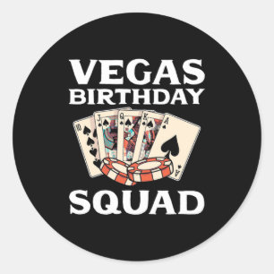 Poker Lover Poker Birthday Squad Classic Round Sticker