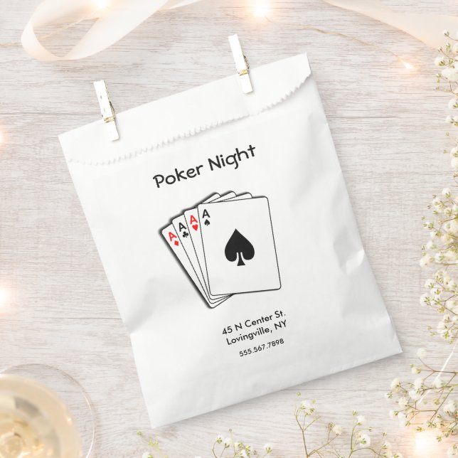 Poker Night Aces  Favour Bag (Clipped)