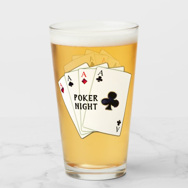 Poker Night Aces Glass (Front Filled)