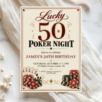 poker night adult birthday invitation