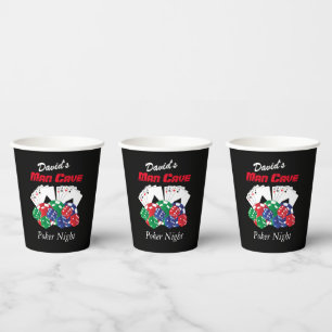 Poker Night at the Man Cave Paper Cups
