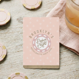 Poker Night Bachelorette Party Blush Pink & Gold Playing Cards