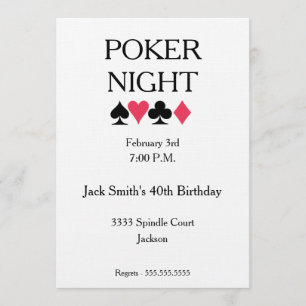 Poker Night Birthday Party Invitation