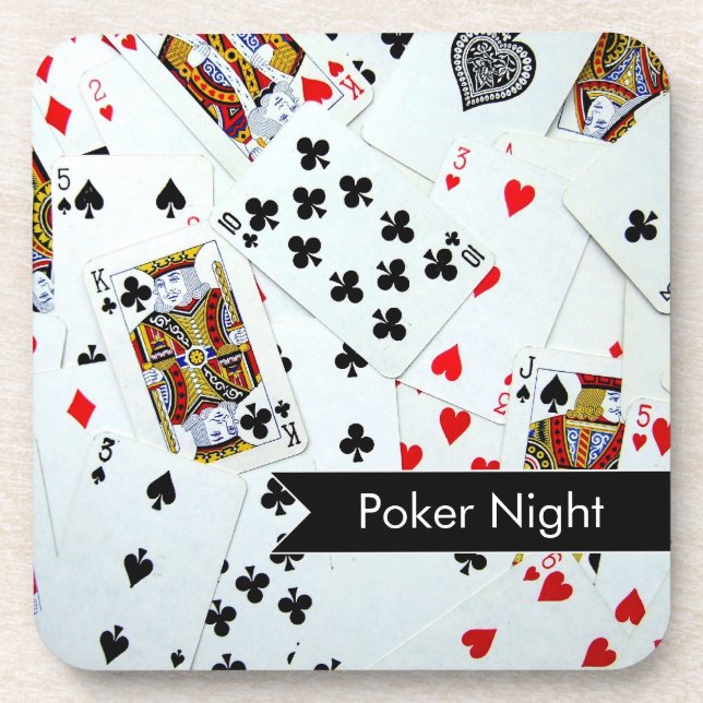 Poker Night Card Game Cork Coasters (Front)