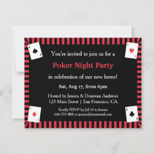 Poker Night Housewarming Party Invitations