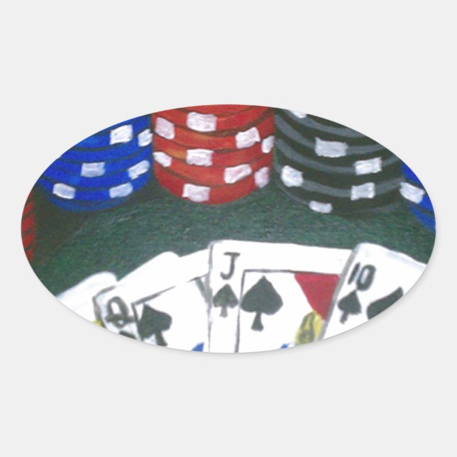 Poker Night Oval Sticker (Front)