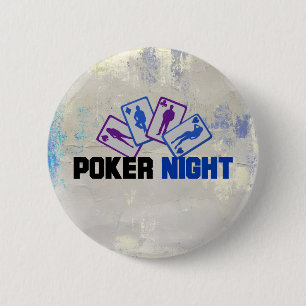 Poker Night with Playing Cards 6 Cm Round Badge