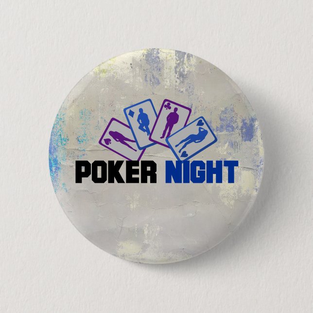 Poker Night with Playing Cards 6 Cm Round Badge (Front)
