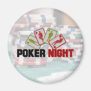 Poker Night with Playing Cards and Poker Chips Magnet