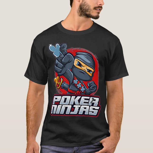 Poker Ninjas Patched Up Represent Premium  T-Shirt (Front)