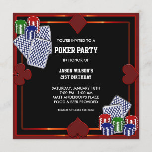 Poker Party Birthday Party Invitation
