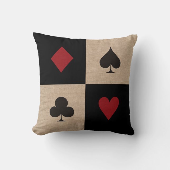 Poker Party Card Suits Cushion (Front)