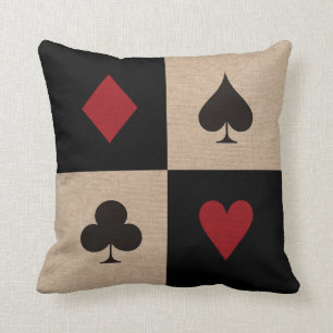 Poker Party Card Suits Cushion