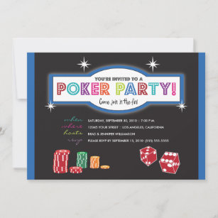 Poker Party Extravaganza Invitation (blue/black)