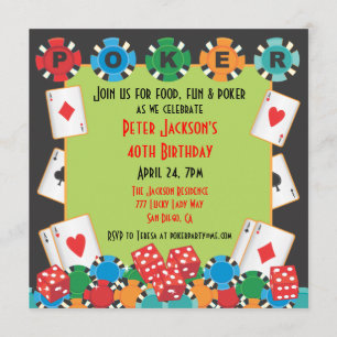 Poker party gambling invitation