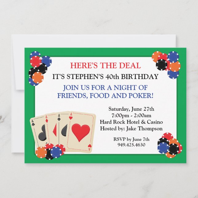 Poker Party Invitation (Front)
